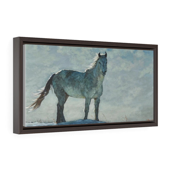 Horizontal Framed Premium Gallery Wrap Canvas - Horse In the Wind