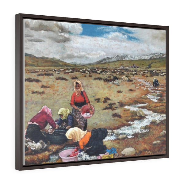Horizontal Framed Premium Gallery Wrap Canvas - Wash the Clothes