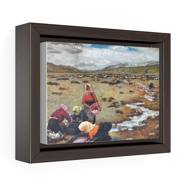 Horizontal Framed Premium Gallery Wrap Canvas - Wash the Clothes